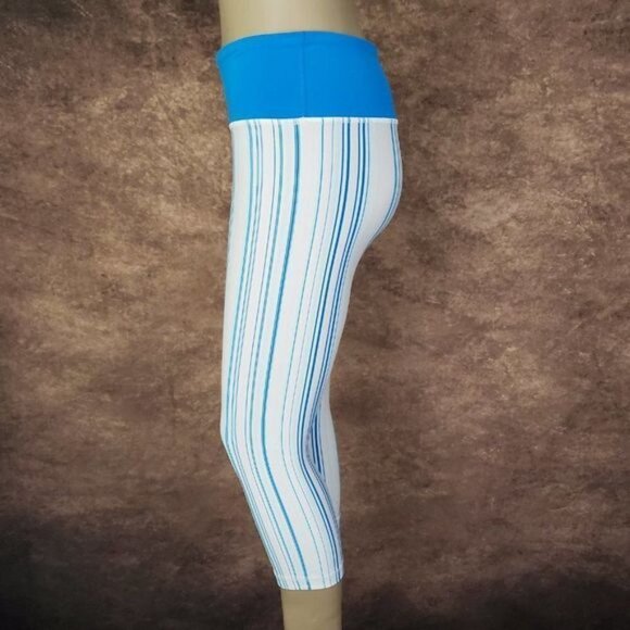 Lululemon Wunder Under Crop Candy Stripe Aquamarine Blue 4 RARE HTF - Picture 4 of 8